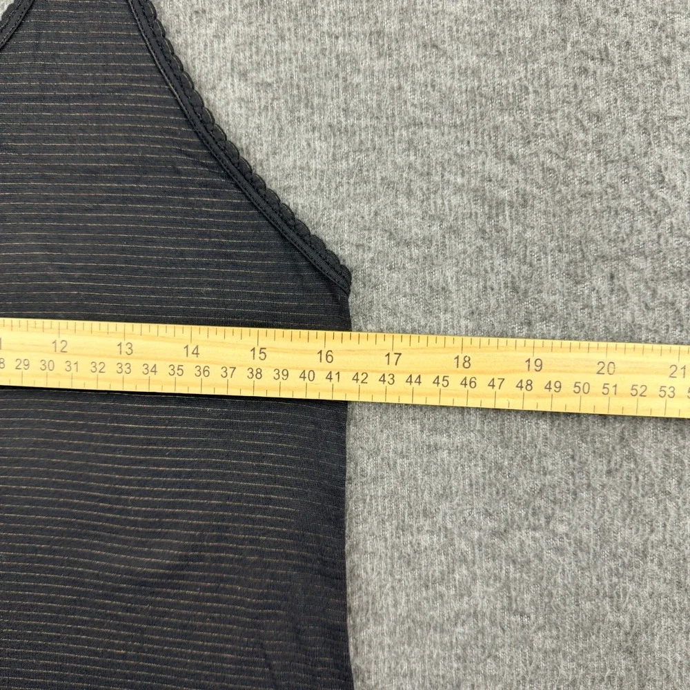 Lululemon Athletica Black Striped Racerback Tank Top Women's Size 6 Activewear‎